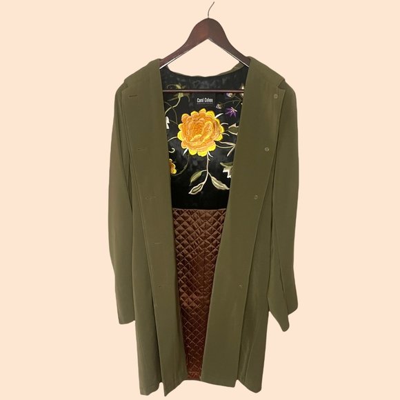Beautiful floral embroidered Carol Cohen coat with hood - Picture 1 of 4